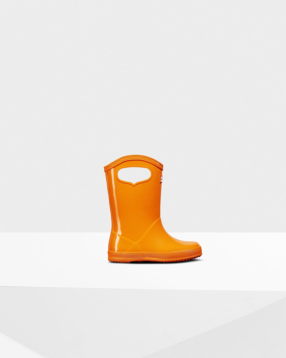 Bottes de Pluie Hunter Original First Classic Grab Handle Gloss Enfant Orange BFUKNSH-40